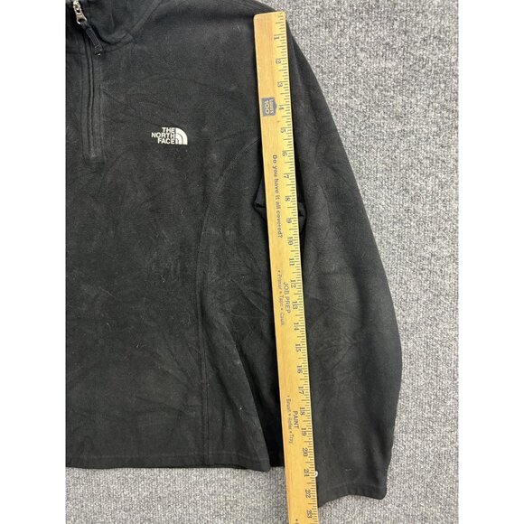 North Face Sweater Womens Large Black TKA 100 Fleece Quarter Zip Pullover - Picture 5 of 9